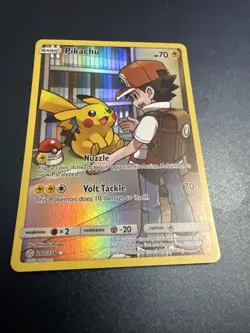 Pokemon TCG Sun & Moon Cosmic Eclipse Pikachu Card 241/236 Secret Rare Holo - Image 2