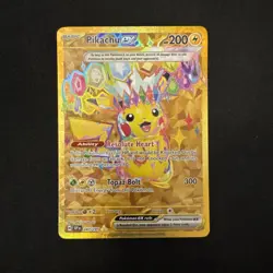 Pokemon TCG Gold Pikachu EX 247/191 SV08 Holo Surging Sparks Secret Hyper Rare - Image 1