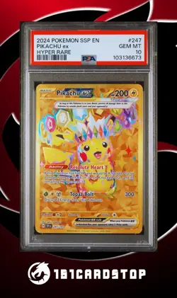 ⚡Pokemon TCG - Pikachu ex - 247/191 - Hyper Rare - Surging Sparks - PSA 10⚡ - Image 1