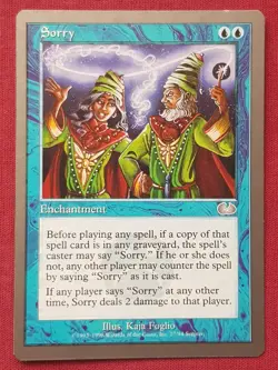 Magic The Gathering UNGLUED SORRY blue card MTG - Image 1