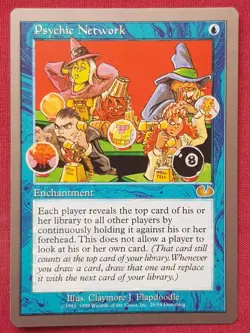Magic The Gathering UNGLUED PSYCHIC NETWORK blue card MTG - Image 1