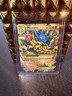 Pokemon M Mega Lucario EX Gold Ultra Secret Rare Holo Card 113/111 Furious Fists - Image 1