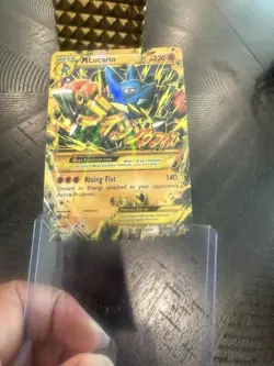Pokemon M Mega Lucario EX Gold Ultra Secret Rare Holo Card 113/111 Furious Fists - Image 3