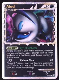 Absol 91/102 - Pokemon Triumphant Rare PRIME Card - Image 1
