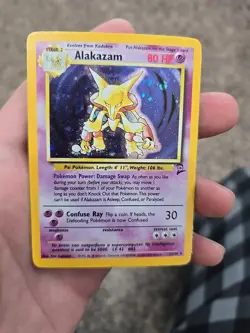 Alakazam 1/130 Base Set 2 Holo Rare Pokemon Card LP - Image 1