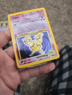 Alakazam 1/130 Base Set 2 Holo Rare Pokemon Card LP - Image 3