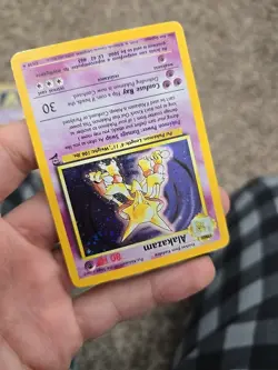 Alakazam 1/130 Base Set 2 Holo Rare Pokemon Card LP - Image 4