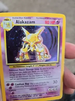 Alakazam 1/130 Base Set 2 Holo Rare Pokemon Card LP - Image 5