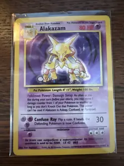 Pokemon TCG Alakazam Base Set Holo Card 1/102 Unlimited Rare - Image 1