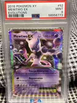 POKEMON 2016 XY MEWTWO EX Evolutions #52 PSA 9 Mint - Image 1