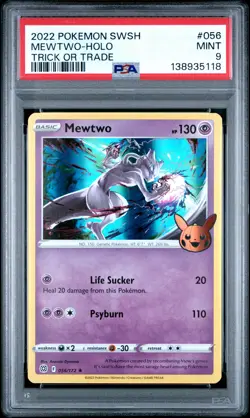 2022 POKEMON SWORD & SHIELD BRILLIANT STARS #056 MEWTWO-HOLO PSA 9 - Image 1