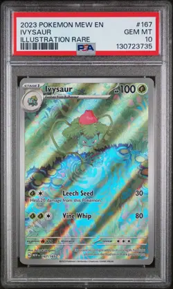Ivysaur Illustration Rare Pokemon Mew 151 167/165 PSA 10 - Image 1