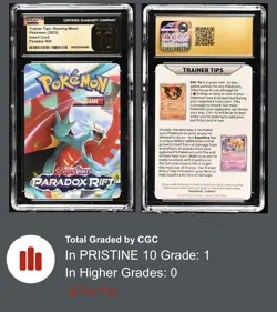 2023 Roaring Moon CGC 10 PRISTINE Trainer Tips Paradox Pop 1 Pokemon TCG PSA - Image 3