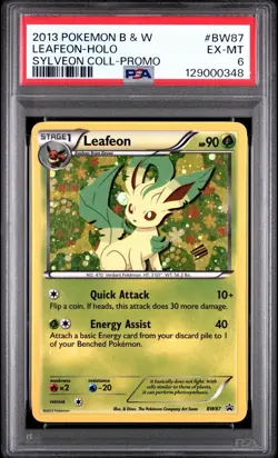 PSA 6 2013 Pokemon Leafeon #BW87 Black & White Promo Sylveon Collection - Image 1