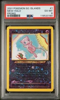 2001 POKEMON SOUTHERN ISLANDS PROMO #1 MEW-HOLO PSA 6 - Image 1