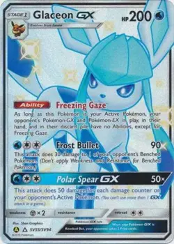 NM-Mint Glaceon GX - SV55/SV94 - Full Art Ultra Rare Pokemon Hidden Fates: Shiny - Image 1