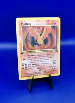 Moltres 27/62 1st Edition Non Holo Rare Fossil Set Pokemon Card WOTC TCG 1999 - Image 2