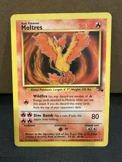 🔥 Moltres 27/62 🔥 Original Non Holo Rare Fossil Set Pokemon Card WOTC TCG 1999 - Image 1