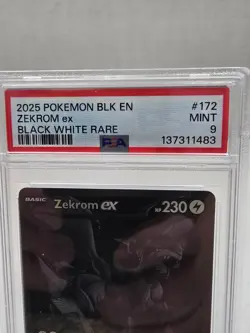 Pokemon TCG Zekrom EX 172/086 Black Bolt Full Art Holo Card BLK White Rare PSA 9 - Image 3