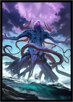 100 MTG Card Sleeves with 100 Inner Sleeve, Textured Back Art Eldrazi - Image 1