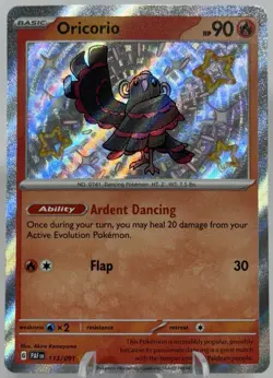 Pokemon TCG Oricorio 113/091 S&V Paldean Fates SHINY Ultra Rare 2024 [NM] - Image 3
