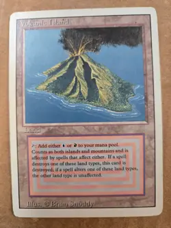 MTG Magic The Gathering MP Revised VOLCANIC ISLAND - Image 1