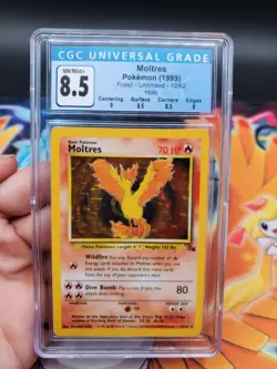 Pokemon Moltres Fossil Holo Rare 12/62 CGC 8.5 NM/MINT+ Card - Image 1