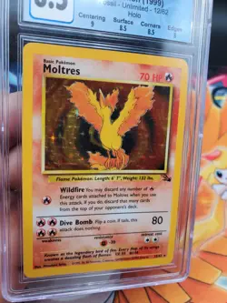 Pokemon Moltres Fossil Holo Rare 12/62 CGC 8.5 NM/MINT+ Card - Image 2