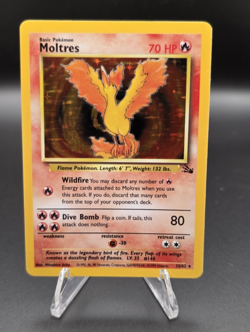Moltres Fossil Holo Unlimited Holo Rare 12/62 Pokemon TCG Moderately Played - Image 1