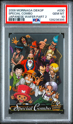 PSA 10 Morinaga Wafer Card Dragon Ball & One Piece Special Combo Goku Luffy Nami - Image 4
