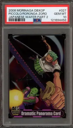 One Piece X Dragon Ball Piccolo/Roronoa Zoro Morinaga Wafer 2 JPN #027 PSA 10 - Image 1