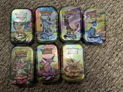 7 Pokemon TCG: Scarlet & Violet Prismatic Evolutions Mini Tins - Factory Sealed - Image 1