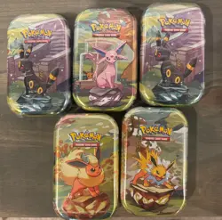 Pokemon TCG Prismatic Evolutions Mini Tin - Lot Of 5 - Factory Sealed Tins NEW - Image 1