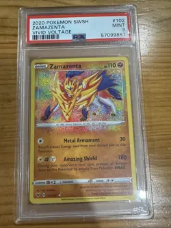 2020 Pokemon SWSH Zamazenta Vivid Voltage - PSA 9 MINT - #102 Genuine - Image 1
