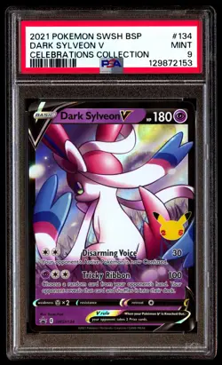 PSA 9 Dark Sylveon V 134 Celebrations Collection Swsh Black Star Promo Pokemon - Image 1