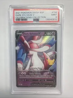 PSA 9 Dark Sylveon V 134 Celebrations Collection Swsh Black Star Promo Pokemon - Image 1