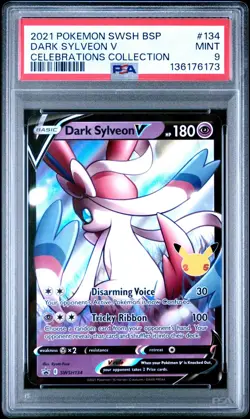 2021 Pokemon Celebration Collection SWSH134 Dark Sylveon Black Star Promo PSA 9 - Image 1