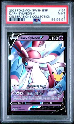 2021 Pokemon Celebration Collection SWSH134 Dark Sylveon Black Star Promo PSA 9 - Image 3
