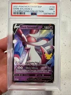 PSA 9 MINT Dark Sylveon V Celebrations Collection Holo Pokemon SWSH134 - Image 1