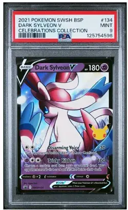 PSA 9 MINT Dark Sylveon V Celebrations Collection Holo Pokemon SWSH134 - Image 1