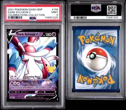 2021 Pokemon Dark Sylveon V SWSH134 Celebrations Collection PSA 9 - Image 1