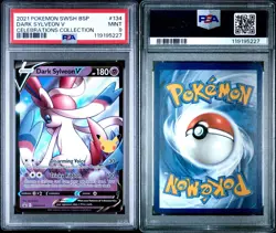 2021 Pokemon Dark Sylveon V SWSH134 Celebrations Collection PSA 9 - Image 1