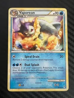 Pokemon TCG Vaporeon 52/95 Uncommon Call of Legends HP - Image 1