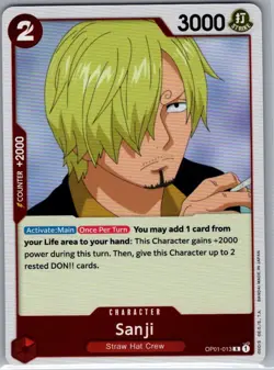 Pre Errata Sanji OP01-013 Romance Dawn - One Piece Card - NM - Image 1