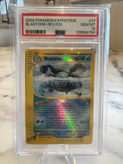 2002 Pokemon Blastoise Expedition #37/165 Reverse Holo PSA10 New Cert Pop 52! - Image 1