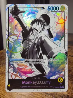One Piece TCG Monkey D. Luffy ST29-001 Leader Alt Starter Deck Egghead Parallel - Image 1