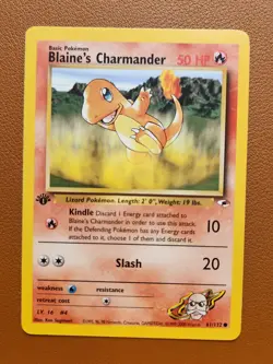 Blaine's Charmander 61/132 1st Edition NM/LP Gym Heroes Pokemon Card TCG - Image 1
