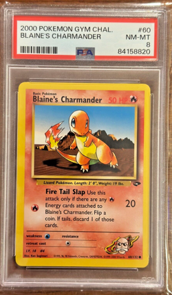 Pokemon TCG 2000 Pokemon Gym Challenge Blaine's Charmander #60 PSA 8 NM-MT - Image 1