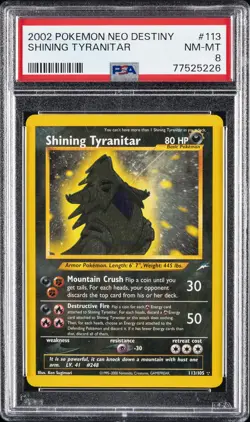 2002 POKEMON NEO DESTINY #113 SHINING TYRANITAR PSA 8 - Image 1