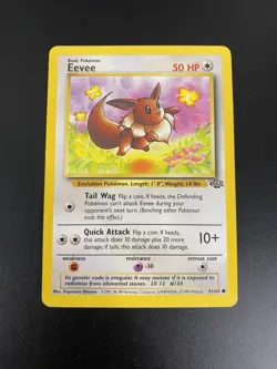 Eevee 51/64 Jungle Set Unlimited 1999 Pokemon Card - MP - Image 1